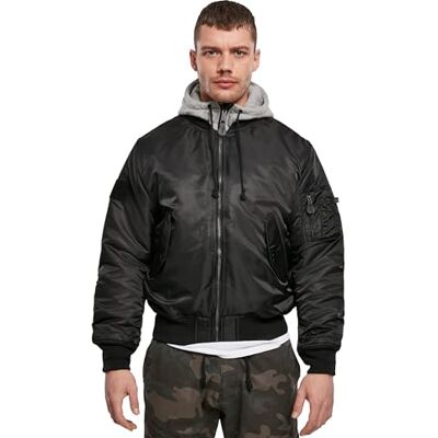 Brandit MA1 Sweat Hooded Jacket, Color: black-grey, Size: 5XL Brandit MA1 Sweat Hooded Jacket, Color: black-grey, Size: 5XL