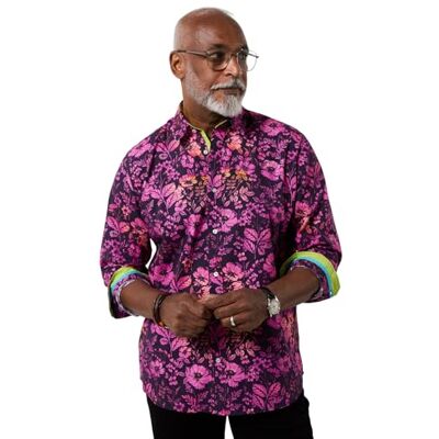 Joe Browns Men's Bold Floral Ombre Shirt, Regular, Pink, UK XXL Joe Browns Men's Bold Floral Ombre Shirt, Regular, Pink, UK XXL