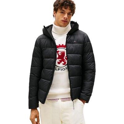 Tommy Hilfiger Men’s Mid Weight Quilted Jacket with Hood Tommy Hilfiger Men’s Mid Weight Quilted Jacket with Hood