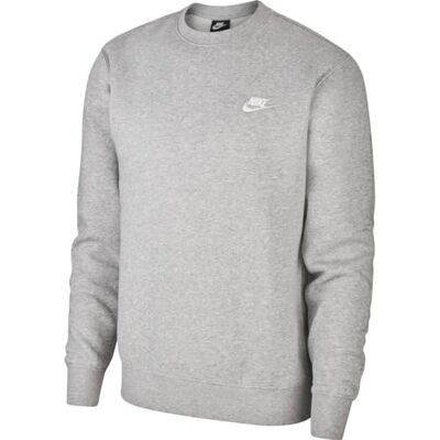 Nike BV2666 M NSW Club CRW FT Sweatshirt Mens dk Grey Heather/White 2XL Nike BV2666 M NSW Club CRW FT Sweatshirt Mens dk Grey Heather/White 2XL