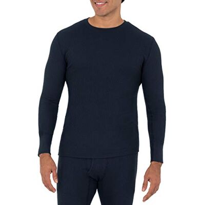 Fruit of the Loom Men's Recycled Waffle Thermal Underwear Crew Top (1 and 2 Packs) Pajama, Navy, Medium Fruit of the Loom Men's Recycled Waffle Thermal Underwear Crew Top (1 and 2 Packs) Pajama, Navy, Medium
