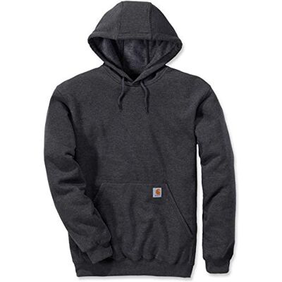 Carhartt Mens Hooded Polycotton Stretchable Reinforced Sweatshirt Top, Carbon Heather, S Chest 34-36inches (86-91cm) Carhartt Mens Hooded Polycotton Stretchable Reinforced Sweatshirt Top, Carbon Heather, S Chest 34-36inches (86-91cm)