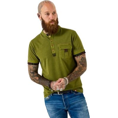 Joe Browns Mens Contrast Trim Customised Henley Top Shirt, Khaki, L UK Joe Browns Mens Contrast Trim Customised Henley Top Shirt, Khaki, L UK