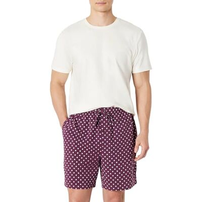 Amazon Essentials Men's Cotton-Modal Pajama Set, Short Sleeve T-Shirt and Shorts, Geo/Ivory, XX-Large Amazon Essentials Men's Cotton-Modal Pajama Set, Short Sleeve T-Shirt and Shorts, Geo/Ivory, XX-Large