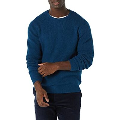 Amazon Essentials Men's Long-Sleeve Soft Touch Waffle Stitch Crew Neck Jumper, Blue, XL Amazon Essentials Men's Long-Sleeve Soft Touch Waffle Stitch Crew Neck Jumper, Blue, XL