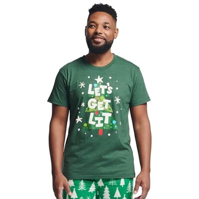 Little Blue House Men's Short Sleeve Pyjama Top Pajama, Christmas Trees, Large Little Blue House Men's Short Sleeve Pyjama Top Pajama, Christmas Trees, Large