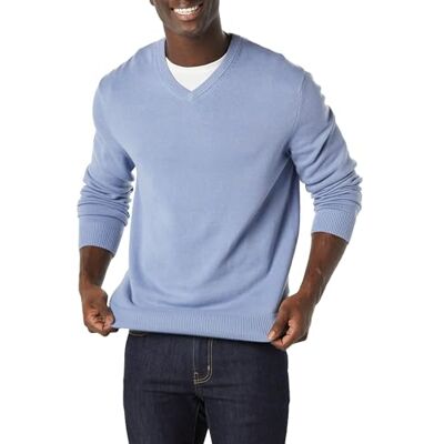 Amazon Essentials Men's V-Neck Pullover Jumper (Available in Big & Tall), Light Blue, S Amazon Essentials Men's V-Neck Pullover Jumper (Available in Big & Tall), Light Blue, S