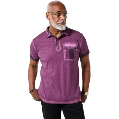 Joe Browns Men's Acid Wash Vintage Look Polo Top Shirt, Purple, S Joe Browns Men's Acid Wash Vintage Look Polo Top Shirt, Purple, S