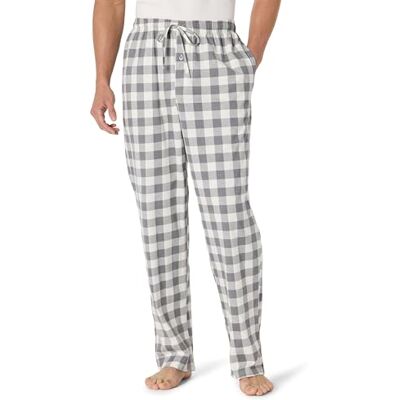 Amazon Essentials Men's Cotton Knit Pyjama Trouser, Grey Buffalo Check, XS Amazon Essentials Men's Cotton Knit Pyjama Trouser, Grey Buffalo Check, XS