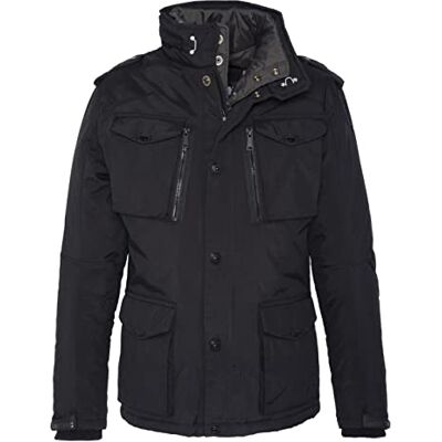 Schott NYC Men's Field Parka Long Sleeve Coat, Black, Small Schott NYC Men's Field Parka Long Sleeve Coat, Black, Small