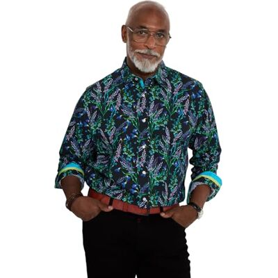 Joe Browns Men's Bold Wildflower Print Shirt, Regular, Black, UK XXL Joe Browns Men's Bold Wildflower Print Shirt, Regular, Black, UK XXL