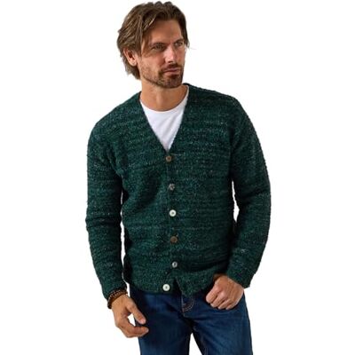 Joe Browns Men's Contrast Button Supersoft V-Neck Cardigan Sweater, Blue, XL Joe Browns Men's Contrast Button Supersoft V-Neck Cardigan Sweater, Blue, XL