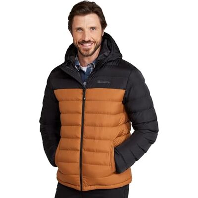 Mountain Warehouse Seasons Mens Padded Puffer Jacket Lightweight & Water Resistant Hooded Coat, Lab Tested to -30C, Insulated for Winter Walking Mountain Warehouse Seasons Mens Padded Puffer Jacket Lightweight & Water Resistant Hooded Coat, Lab Tested to -30C, Insulated for Winter Walking