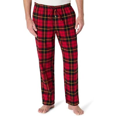 Amazon Essentials Men's Breathable Flannel Pyjama Trousers (Available in Big & Tall), Cherry Red Black Plaid, XL Amazon Essentials Men's Breathable Flannel Pyjama Trousers (Available in Big & Tall), Cherry Red Black Plaid, XL