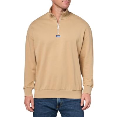 Hugo Boss Men's Twill French Terry Quarter Zip Sweatshirt, Dunes, XL Hugo Boss Men's Twill French Terry Quarter Zip Sweatshirt, Dunes, XL