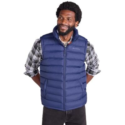 Mountain Warehouse Seasons Mens Padded Puffer Gilet Water Resistant Body Warmer, Sleeveless Jacket with 2 Pockets, Insulated for Warmth, Ideal for Autumn, Winter, Layering Mountain Warehouse Seasons Mens Padded Puffer Gilet Water Resistant Body Warmer, Sleeveless Jacket with 2 Pockets, Insulated for Warmth, Ideal for Autumn, Winter, Layering