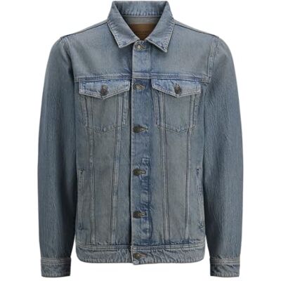 JACK & JONES Mens Jacket JJ Men's Blue Denim Jacket Classic Jean Jacket Versatile Casual Outerwear, UK Size L JACK & JONES Mens Jacket JJ Men's Blue Denim Jacket Classic Jean Jacket Versatile Casual Outerwear, UK Size L