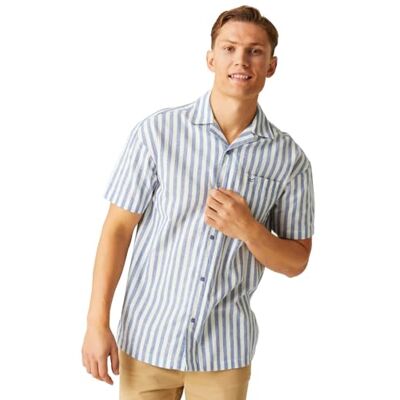 Regatta Shorebay II Men's Short Sleeve Shirt, Coronet Blue/White Striped, M Regatta Shorebay II Men's Short Sleeve Shirt, Coronet Blue/White Striped, M