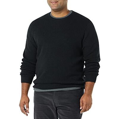 Amazon Essentials Men's Long-Sleeve Soft Touch Waffle Stitch Crew Neck Jumper, Black, XXL Amazon Essentials Men's Long-Sleeve Soft Touch Waffle Stitch Crew Neck Jumper, Black, XXL
