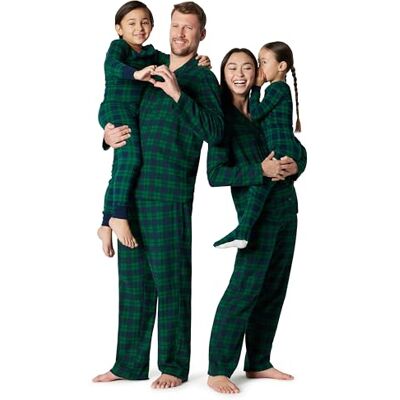 Amazon Essentials Men's Matching Holiday Family Pyjama Sets, Dark Emerald Green Navy Plaid, XXL Amazon Essentials Men's Matching Holiday Family Pyjama Sets, Dark Emerald Green Navy Plaid, XXL