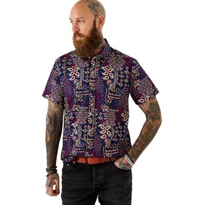 Joe Browns Men's Bandana Patchwork Print Short Sleeve Shirt, Regular, Blue, UK M Joe Browns Men's Bandana Patchwork Print Short Sleeve Shirt, Regular, Blue, UK M