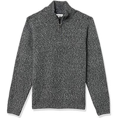 Amazon Essentials Men's Long-Sleeve Soft Touch Quarter-Zip Jumper, Charcoal Marl, XS Amazon Essentials Men's Long-Sleeve Soft Touch Quarter-Zip Jumper, Charcoal Marl, XS