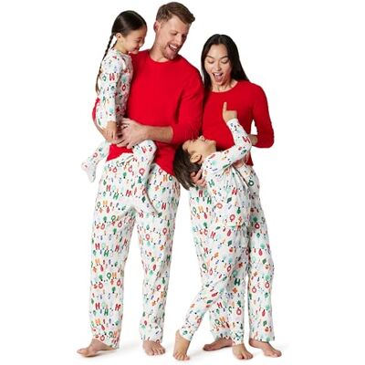 Amazon Essentials Men's Matching Holiday Family Pyjama Sets, Festive Lights, XXL Amazon Essentials Men's Matching Holiday Family Pyjama Sets, Festive Lights, XXL