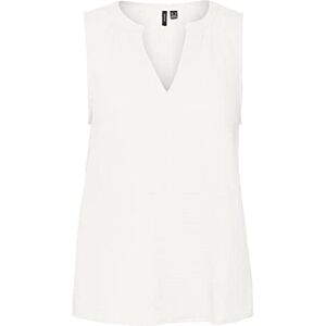 VERO MODA Women's Vmnatali Nia Sl Top WVN, Snow White, S VERO MODA Women's Vmnatali Nia Sl Top WVN, Snow White, S