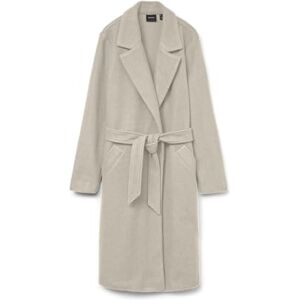 VERO MODA Women's Vmfortuneaya Ss23 Long Coat Noos Jacket, Oatmeal/Detail: Melange, L VERO MODA Women's Vmfortuneaya Ss23 Long Coat Noos Jacket, Oatmeal/Detail: Melange, L