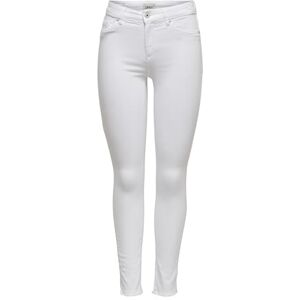 ONLY Womens Onlblush Mid ANK Raw Rea0730noos Skinny Jeans, White (White White), 30W / 42L UK ONLY Womens Onlblush Mid ANK Raw Rea0730noos Skinny Jeans, White (White White), 30W / 42L UK