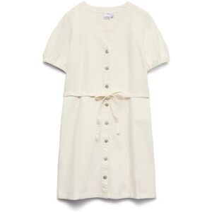 VERO MODA Women's Vmjanet SS V-Neck Short Denim Dress Noos, Snow White, XS VERO MODA Women's Vmjanet SS V-Neck Short Denim Dress Noos, Snow White, XS