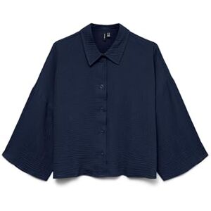 VERO MODA Women's Vmnatali Crop Shirt Wvn Ga Spe Top, Blazer navy, M VERO MODA Women's Vmnatali Crop Shirt Wvn Ga Spe Top, Blazer navy, M