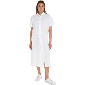 Tommy Hilfiger Women's Linen SS MIDI Shirt Dress Th Optic White 38 Tommy Hilfiger Women's Linen SS MIDI Shirt Dress Th Optic White 38