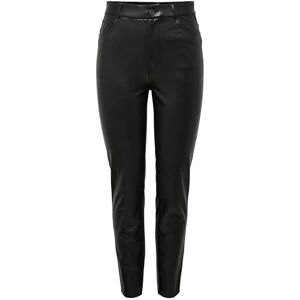 ONLY Women's ONLEMILY HW ST ANK Faux Leather PNT NOOS Trouser, Black, X-Large/32 ONLY Women's ONLEMILY HW ST ANK Faux Leather PNT NOOS Trouser, Black, X-Large/32