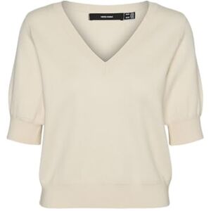 VERO MODA Women's Vmgold 2/4 V-Neck Pullover Ga Knitted Jumper, Birch, M VERO MODA Women's Vmgold 2/4 V-Neck Pullover Ga Knitted Jumper, Birch, M