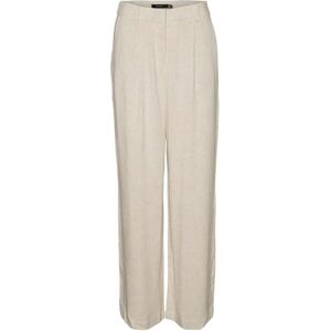 VERO MODA Women's Vmtiraver Mr Wide Linen Pants, Oatmeal/Detail:Nature Tone As Offer Sample, 30W x 30L VERO MODA Women's Vmtiraver Mr Wide Linen Pants, Oatmeal/Detail:Nature Tone As Offer Sample, 30W x 30L