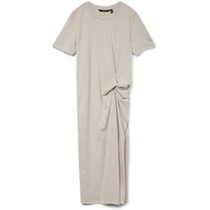 VERO MODA Women's Vmtass Ss O-Neck 7/8 Dress JRS Ga, Pumice Stone, L VERO MODA Women's Vmtass Ss O-Neck 7/8 Dress JRS Ga, Pumice Stone, L