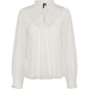 VERO MODA Women's Vmgaby Ls Top WVN Ga Long Sleeve Blouse, Snow White, M VERO MODA Women's Vmgaby Ls Top WVN Ga Long Sleeve Blouse, Snow White, M
