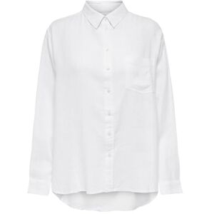 ONLY Women's ONLTOKYO L/S Linen Blend Shirt PNT NOOS Blouse, Bright White, XS ONLY Women's ONLTOKYO L/S Linen Blend Shirt PNT NOOS Blouse, Bright White, XS
