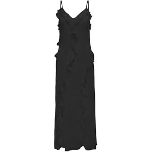 ONLY Women's Onlmiriam Life S/L Frill Long Dress Ptm, Black, M ONLY Women's Onlmiriam Life S/L Frill Long Dress Ptm, Black, M