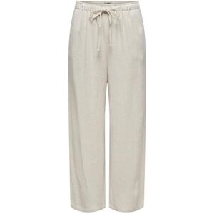ONLY Women's Onlsiesta Mw Pull-Up Linen Bl Pant PNT Fabric Trousers, Gray, M / 32L ONLY Women's Onlsiesta Mw Pull-Up Linen Bl Pant PNT Fabric Trousers, Gray, M / 32L