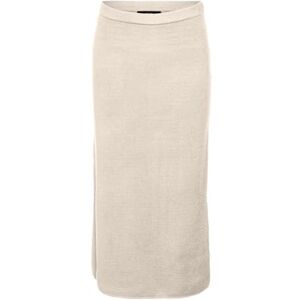 VERO MODA Women's Vmgold Pinstripe Pencil 7/8 Skirt Ga Knitted, Birch, L VERO MODA Women's Vmgold Pinstripe Pencil 7/8 Skirt Ga Knitted, Birch, L