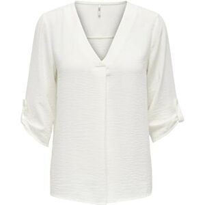 JDY Jacqueline de Yong Female Top Plain Top with 3/4 Sleeves, Cloud Dancer, 8 JDY Jacqueline de Yong Female Top Plain Top with 3/4 Sleeves, Cloud Dancer, 8