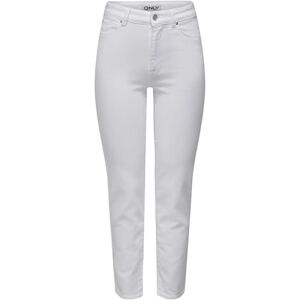ONLY Female Straight Fit Jeans ONLEmily Stretch HW Ankle, White, 27W x 32L ONLY Female Straight Fit Jeans ONLEmily Stretch HW Ankle, White, 27W x 32L