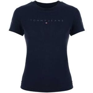 TOMMY JEANS Womens Tjw Slim Tonal Linear Tee Ext Dw0dw20315 S/S T-Shirt, Blue (Dark Night Navy), XL UK TOMMY JEANS Womens Tjw Slim Tonal Linear Tee Ext Dw0dw20315 S/S T-Shirt, Blue (Dark Night Navy), XL UK
