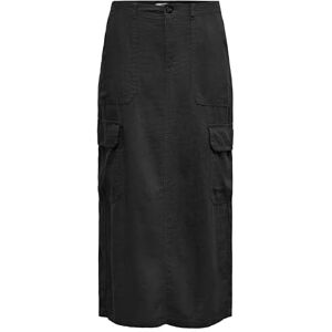 ONLY Women's ONLMALFY-Caro Linen Long Skirt PNT Maxi, Black, L ONLY Women's ONLMALFY-Caro Linen Long Skirt PNT Maxi, Black, L
