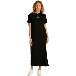 Calvin Klein Women’s Round Neck Monologo Long Rib T-Shirt Dress, Black (Ck Black), XXL Calvin Klein Women’s Round Neck Monologo Long Rib T-Shirt Dress, Black (Ck Black), XXL