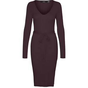 VERO MODA Women's Vmsaba Rib Ls V-Neck Belt Dress Ga Noos Knit, Winetasting, XL VERO MODA Women's Vmsaba Rib Ls V-Neck Belt Dress Ga Noos Knit, Winetasting, XL