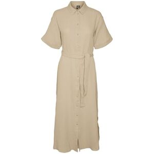 VERO MODA Women's VMNATALI NIA 2/4 Calf Shirt Dress WVN, Irish Cream, M VERO MODA Women's VMNATALI NIA 2/4 Calf Shirt Dress WVN, Irish Cream, M