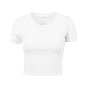 Build Your Brand Women's Ladies Cropped Tee T Shirt, White, M UK